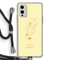 No rain no flowers: OnePlus 9 Transparant Hoesje met koord