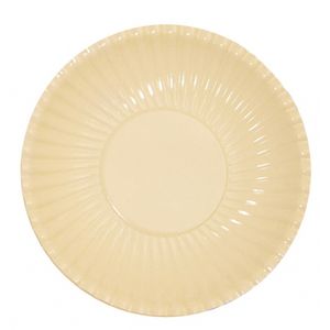 10x Platte kartonnen bordjes creme 23 cm