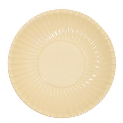 10x Platte kartonnen bordjes creme 23 cm