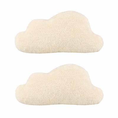 Sierkussen wolk - 2x - decoratiekussen - wit - 50 x 30 cm - polyester