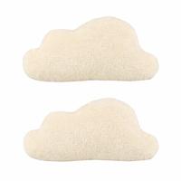 Sierkussen wolk - 2x - decoratiekussen - wit - 50 x 30 cm - polyester