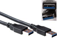 USB 3.0 A Male - A Male kabel 0,5 meter zwart