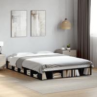 Bedframe bewerkt hout zwart 140x200 cm