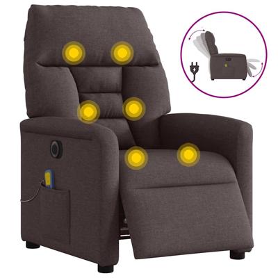 Massagestoel elektrisch verstelbaar stof donkerbruin