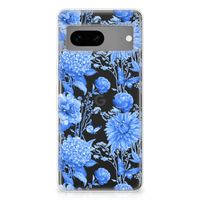 TPU Case voor Google Pixel 7 Flowers Blue