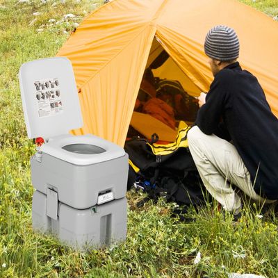 Draagbaar Toilet Buiten Camping Toilet 34,5 cm x 41,5 cm x 42 cm Grijs