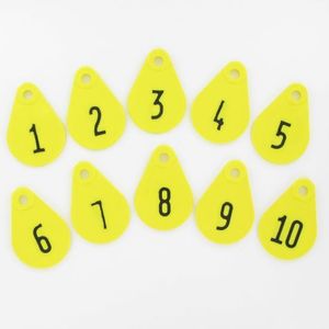 Nekplaatje genummerd 1-10 geel