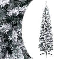 VidaXL Kunstkerstboom met sneeuw smal 240 cm pvc groen
