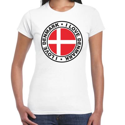 Verkleed T-shirt voor dames - Denemarken - wit - supporter - themafeest