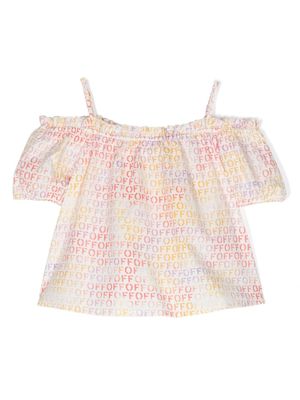 Off-White Kids blouse à logo imprimé - Blanc