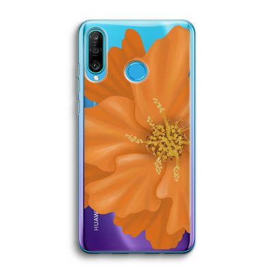 Orange Ellila flower: Huawei P30 Lite Transparant Hoesje