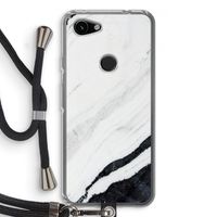 Elegante marmer: Pixel 3a Transparant Hoesje met koord