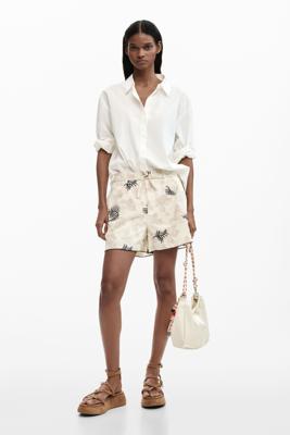 Vloeiende korte broek - WHITE - XS