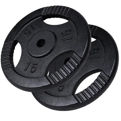 Voordeelbundel 30 kg (2 x 15 kg) Halterschijven Gripper Gietijzer zwart - 30 mm