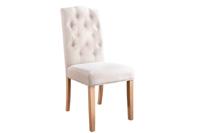 Stoel CASTLE textuurstof beige met chesterfield-quilting - 40070