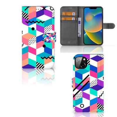 iPhone 14 Plus | Book Case | Blokken Kleurrijk
