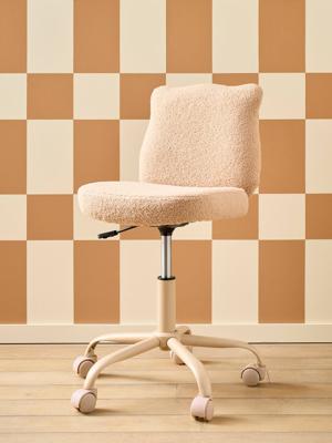 Kinderstoel op wieltjes van sherpa Ourson beige