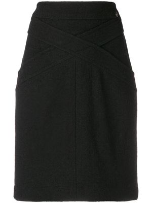 CHANEL Pre-Owned jupe à design croisé - Noir