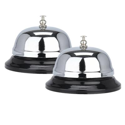 Cepewa Receptiebel - 2x - zilverkleurig - baliebel - 8,5x6 cm - metaal - hotel bellen