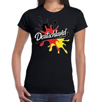 Deutschland/Duitsland t-shirt spetter zwart voor dames