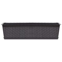 Prosperplast Plantenbak Ratolla - kunststof rotan - donkerbruin - 8L - 50x17x15cm