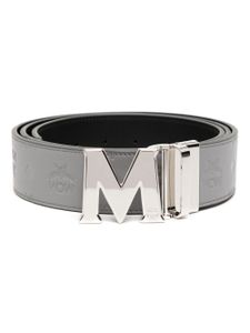 MCM ceinture en cuir Claus à motif monogrammé - Gris