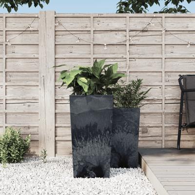 Plantenbak met uitneembare bak beton-look 21/49 L PP antraciet