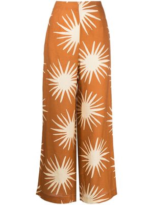 Cala de la Cruz pantalon Toya en lin - Marron