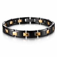 Keramische armband Mendes Magnetisch Zwart Goudkleurig