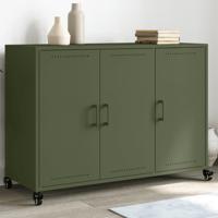 Dressoir 100,5x39x72 cm staal olijfgroen - thumbnail