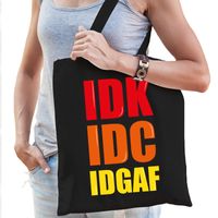 IDGAF / I Dont Give A Fuck cadeau tas zwart voor dames   - - thumbnail