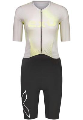 2XU Trisuit Light speed react korte mouw lemon ice/jupiter dames