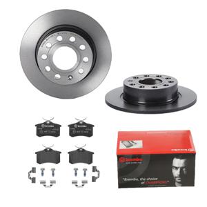 Remmenset, remschijf BREMBO, Remschijftype: Massief, Inbouwplaats: Achteras: , u.a. für Seat, VW, Skoda, Audi