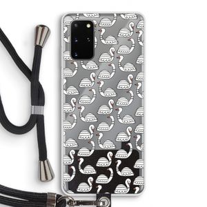 Zwanen: Samsung Galaxy S20 Plus Transparant Hoesje met koord