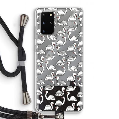 Zwanen: Samsung Galaxy S20 Plus Transparant Hoesje met koord