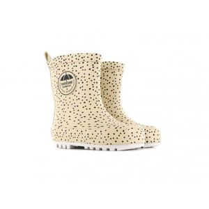 Shoesme regenlaarzen beige met blauwe dotjes Maat