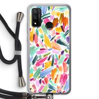 Watercolor Brushstrokes: Huawei P Smart (2020) Transparant Hoesje met koord
