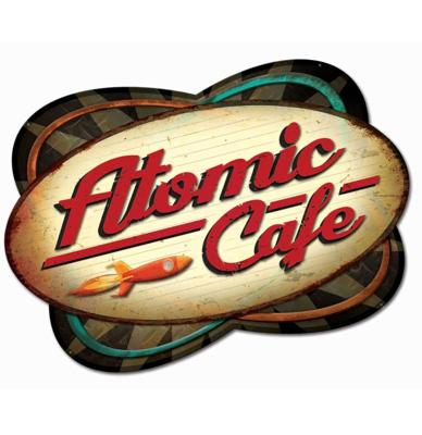 Atomic Cafe Retro Zwaar Metalen Bord GROOT Staal 73 x 50 cm