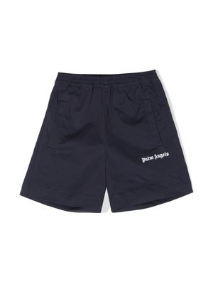 Palm Angels Kids short à logo imprimé - Bleu