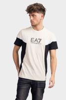 EA7 Emporio Armani Colourblock T-Shirt Heren Beige - Maat S - Kleur: Beige | Soccerfanshop