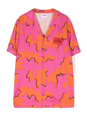HUGO KIDS t-shirt à motif camouflage - Rose