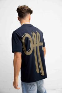 Off The Pitch Off-Road Regular T-Shirt Heren Donkerblauw/Goud - Maat XS - Kleur: DonkerblauwGoud | Soccerfanshop