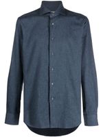 Corneliani chemise en coton à manches longues - Bleu - thumbnail