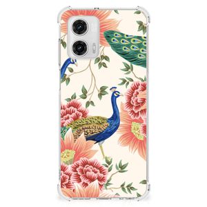 Case Anti-shock voor Motorola Moto G73 Pink Peacock