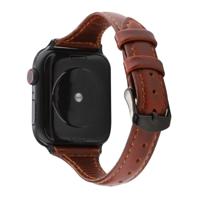 Voor Apple Watch Series 5 & 4 44mm/3 & 2 & 1 42mm Crazy Horse textuur lederen riem (rood bruin)