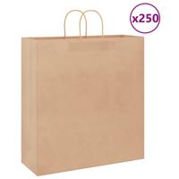 VidaXL Papieren zakken 250 st met hengsels 45x17x48 cm bruin