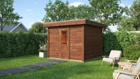 Lugarde Select Modern tuinhuis Groningen 300x300cm - Bruine olie- Plat dak- - Lugarde Select