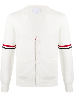 Thom Browne cardigan à détails rayés - Blanc