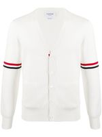 Thom Browne cardigan à détails rayés - Blanc