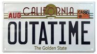 Back To The Future Metal Sign ´Outatime´ DeLorean License Plate